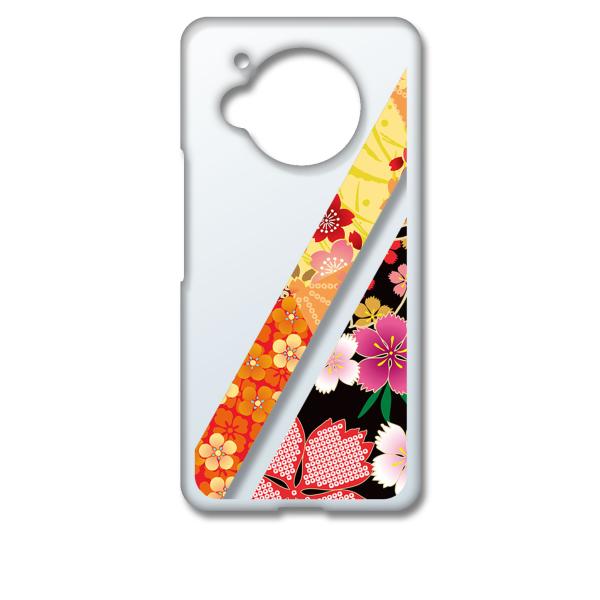 AQUOS R7 SH-52C アクオス クリア ハードケース t035-a 和柄 着物柄 花柄 桜...