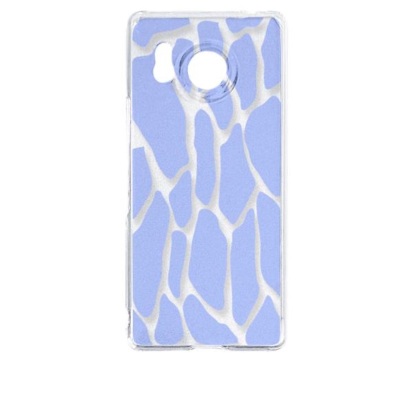 AQUOS R8 SH-52D アクオス クリア ハードケース キリン柄（ブルー）半透明透過 アニマ...