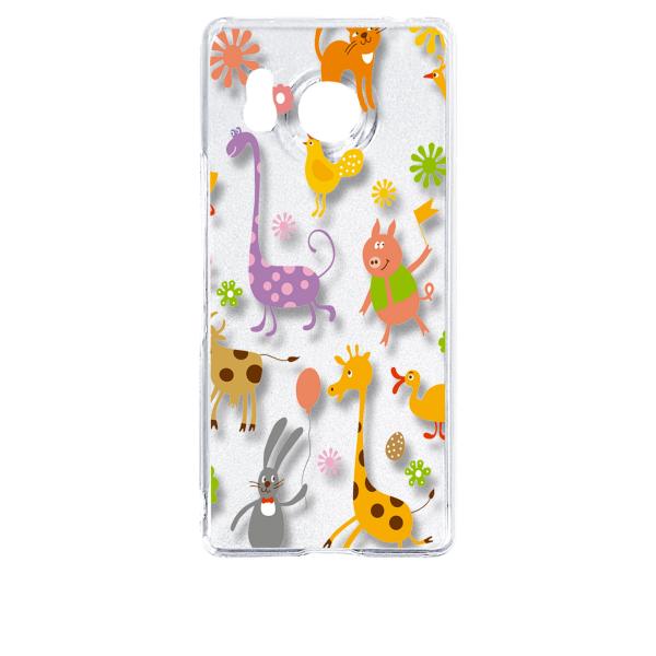 AQUOS R8 SH-52D アクオス クリア ハードケース アニマル 花柄 ポップ スマホ ケー...