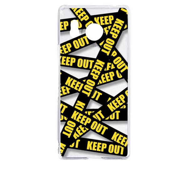 AQUOS R8 SH-52D アクオス クリア ハードケース KEEP OUT(ブラック) 立ち入...