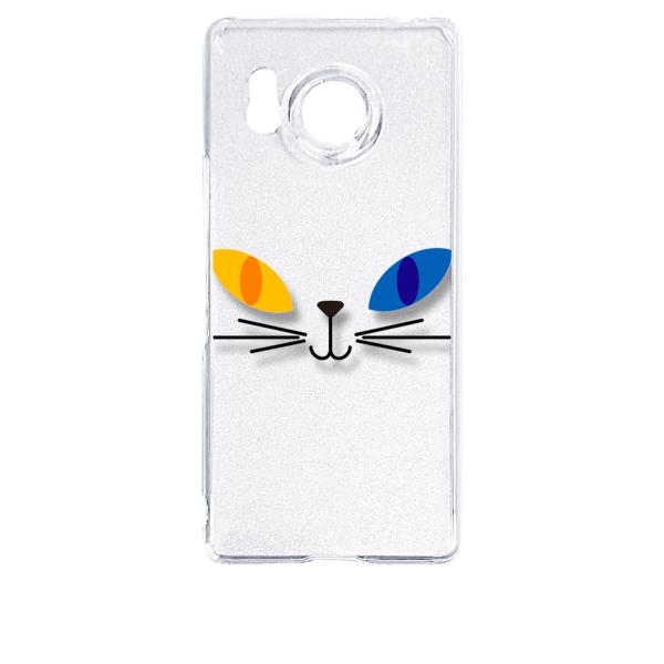 AQUOS R8 SH-52D アクオス クリア ハードケース 猫 ネコ キャット オッドアイ スマ...