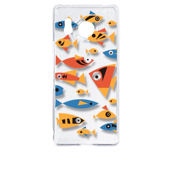 AQUOS R8 SH-52D アクオス クリア ハードケース 魚 サカナ カラフル スマホ ケース...