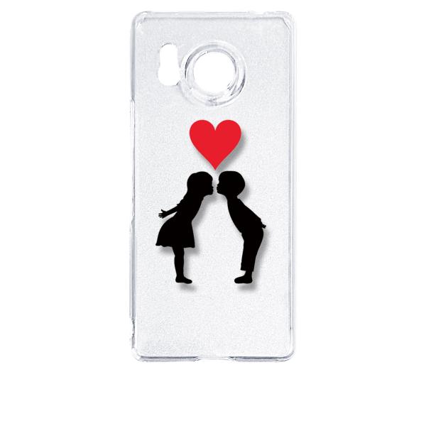 AQUOS R8 SH-52D アクオス クリア ハードケース キス ハート ラブ スマホ ケース ...