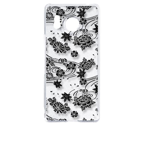 AQUOS R8 SH-52D アクオス クリア ハードケース ip1034 和柄 花柄 もみじ 菊...