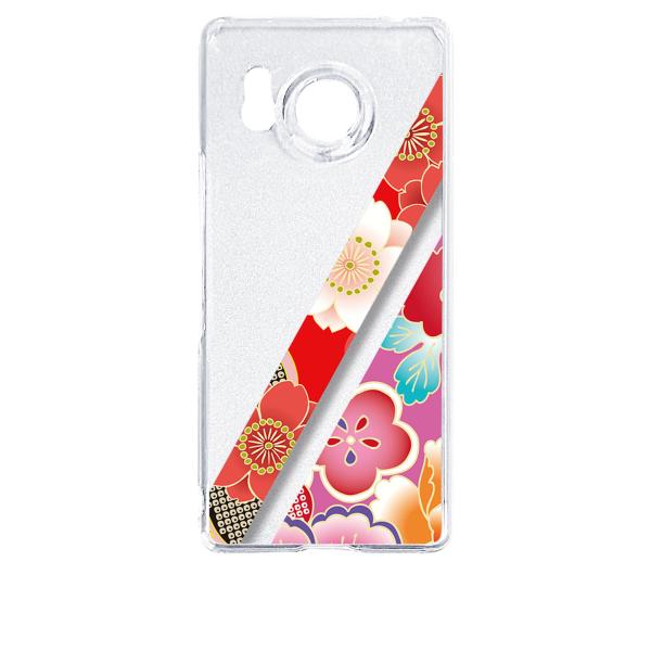 AQUOS R8 SH-52D アクオス クリア ハードケース t035-d 和柄 着物柄 花柄 桜...