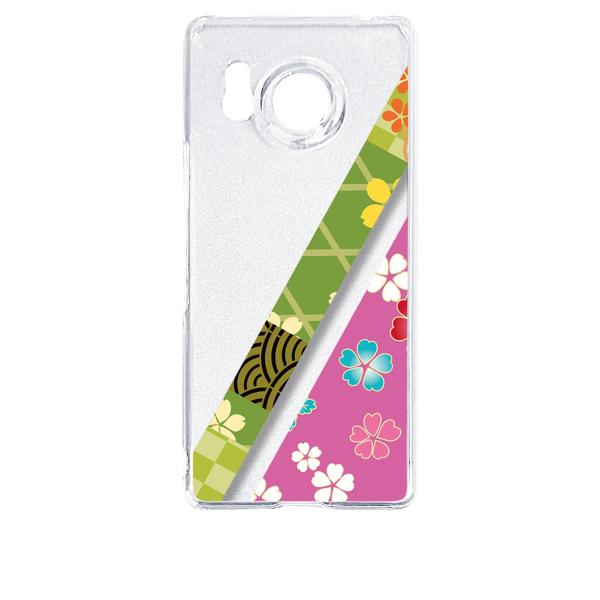 AQUOS R8 SH-52D アクオス クリア ハードケース t035-e 和柄 着物柄 花柄 桜...