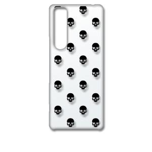 Xperia 1 III SO-51B SOG03 クリア ハードケース スカル ドクロ 骸骨 ドッ...