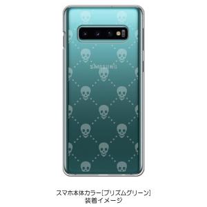 Galaxy S10 SC-03L/SCV41 ケース クリア 透かし加工 スカルチェック ドクロ ...