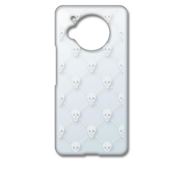AQUOS R7 SH-52C アクオス ケース クリア 透かし加工 スカルチェック ドクロ 骸骨 ...
