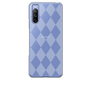Xperia 10 III SO-52B SOG04 ケース クリア 透かし加工 アーガイル ダイヤ...