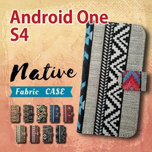 Android One S4/DIGNO J 手帳型 スマホ ケース カバー ネイティブ柄 エスニッ...