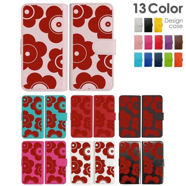 iPhone6s Plus 5.5インチ 手帳型 ケース t026-レッド 花柄 マリメッコ風 ダイ...