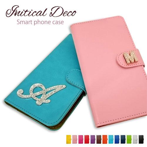 Android One S10 アンドロイドワンS10 手帳型 スマホケース 選べるイニシャル デコ...