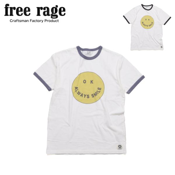 free rage フリーレイジ リサイクルコットンリンガーTee(SMILE) 225AC785A...