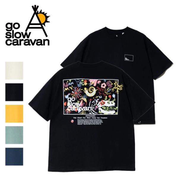 go slow caravan ゴースローキャラバン USA/C スクエアLOGOバックプリントゆっ...