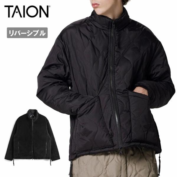 TAION タイオン ミリタリー リバーシブル ハイネック ダウンジャケット TAION-R102B...