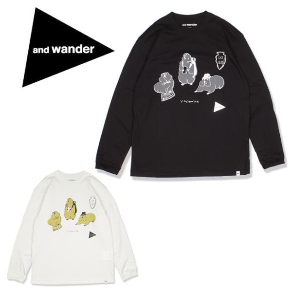 and wander アンドワンダー marmot by YUKO SAEKI long sleev...