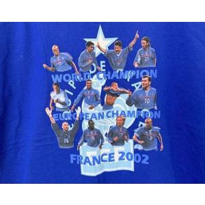 デッドストック サッカー フランス代表 Tシャツ EQUIPE DE ERANCE 2002 フォト ブルー サイズフリー [B6]｜highground