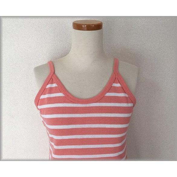 未使用 女性 フランス製 ルミノア Le minor キャミソール ボーダー ピンク/ホワイト サイ...