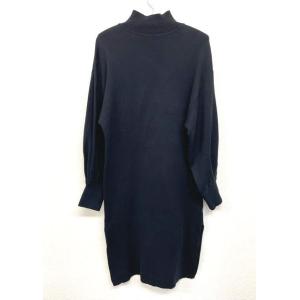 JEANASIS ジーナシス スウェット ワンピース モックネック スリット ブラック フリーサイズ...