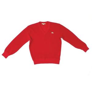 70's シュミーズ ラコステ CHEMISE LACOSTE 銀ワニ 文字ワニ Vネック ウール ...