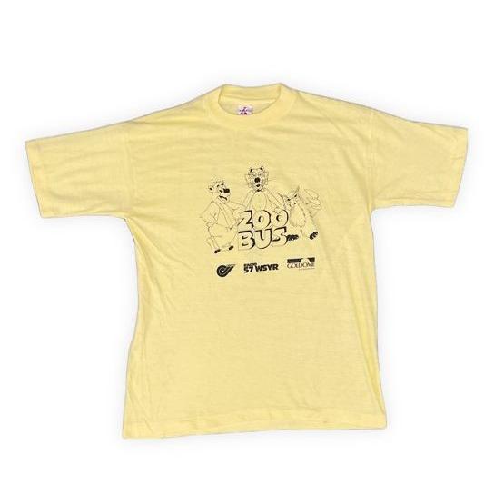 80&apos;s パキスタン製 TRIANGLE RN68098 ビンテージ Tシャツ ZOO BUS 綿5...