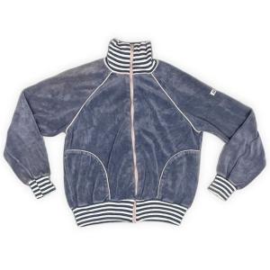 70's 80's ハンテン HANG TEN トラックトップ ジャージ ベロア ボーダー ネイビー...