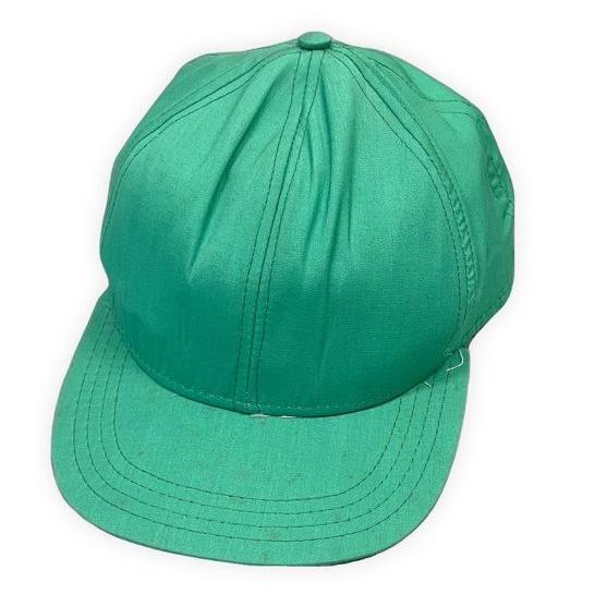 80's 米国製 AJD ビンテージ ベースボール キャップ 帽子 無地 ソリッド グリーン スナッ...