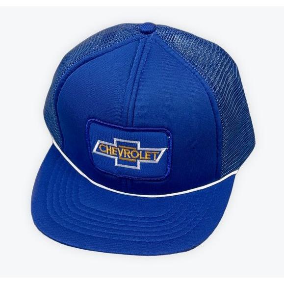 メッシュ トラッカーキャップ 帽子 シボレー CHEVROLET ワッペン スナップバック 青 ブル...
