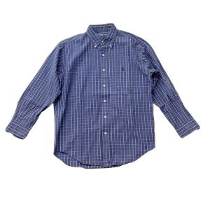 POLO RALPH LAUREN◇長袖シャツ/L/コットン/NVY/チェック/90s/BLAKE