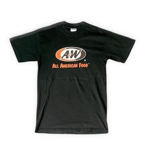 90's 00's JERZEES ジャージーズ Tシャツ エンダー A&W ALL AMERICAN FOOD ロゴ ブラック 黒 M [ta-0992]