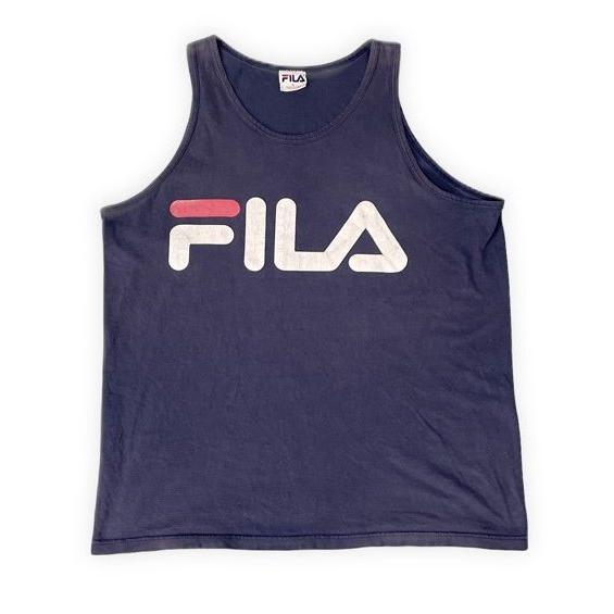 90's 米国製 MADE IN USA フィラ FILA ビンテージ タンクトップ ロゴ フェード...