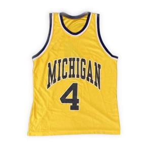 90's 米国製 Dodger ミシガン大学 MICHIGAN #4 バスケタンク ジャージ 紺黄 ...