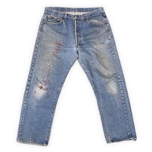 80's 1982 米国製 リーバイス LEVI'S 501 653工場 黒カン 内股シングル ひげ...