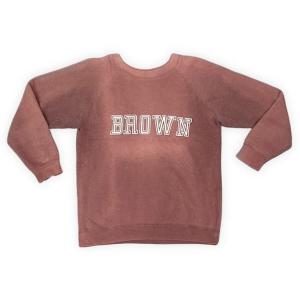60's 70's ビンテージ スウェット BROWN ラグランスリーブ 脇ガゼット フェード 茶 ...