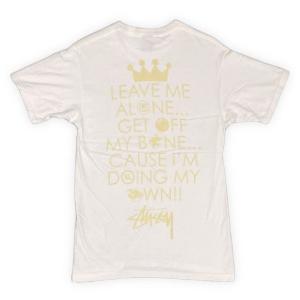 00's メキシコ製 STUSSY オールド ステューシー Tシャツ 染み込み サーフマン スケートマン 8ボール 両面 白 ホワイト M [ta-1676]