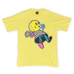 00's メキシコ製 STUSSY オールド ステューシー Tシャツ ドリー ショーンフォント 両面 黄 レモンイエロー M [ta-1678]