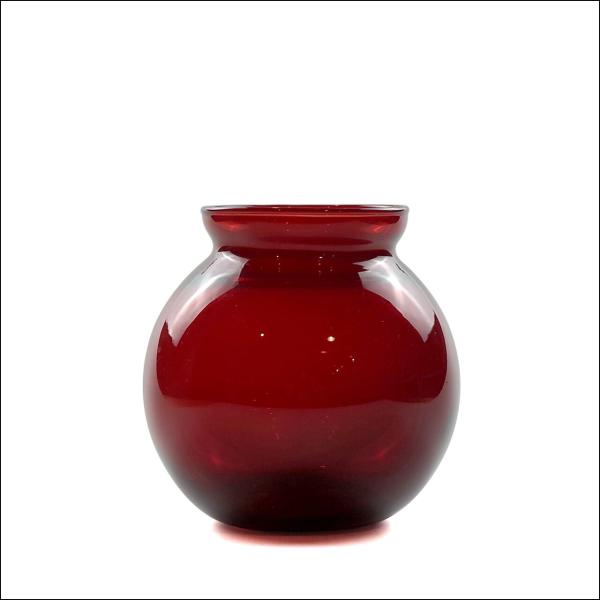 Anchor Hocking　Ivy bowl flower vase　Ruby red　1940s...