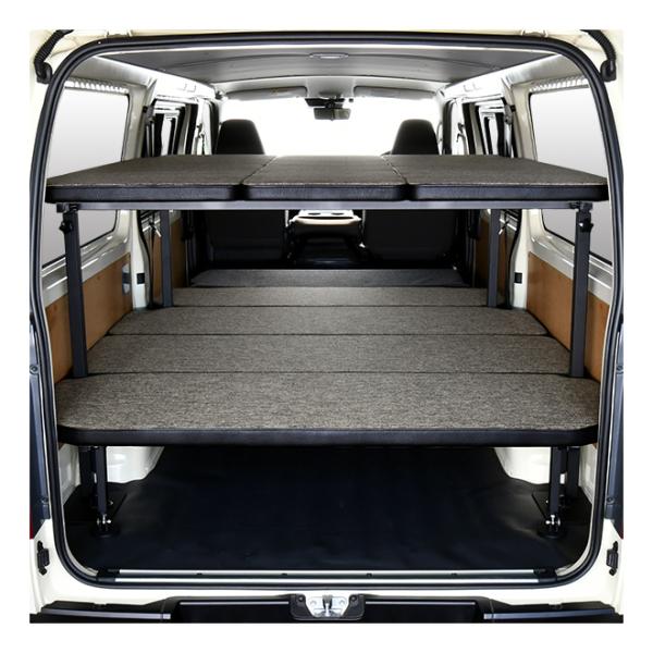 200系ハイエース DX 標準ボディ専用 2段ベッドキット ハイタイプ m.flat  ファブリック...