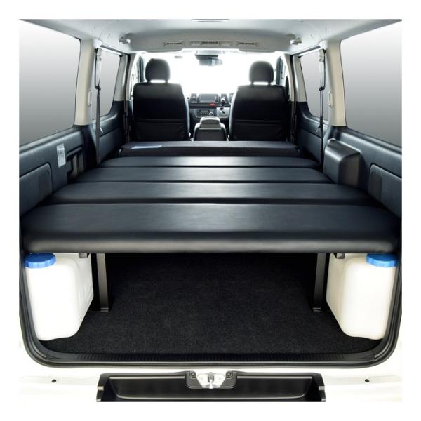 ハイエース S-GL サイド収納 ベッドキット レザータイプ/クッション材40mm 日本製 200系...