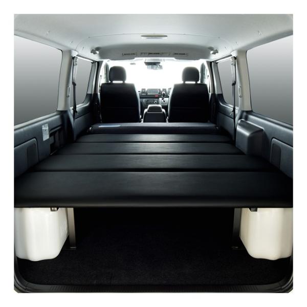 ハイエース S-GL サイド収納 ベッドキット レザータイプ/クッション材20mm 日本製 200系...