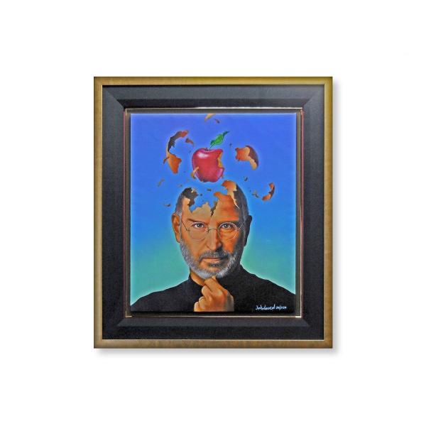 版画 額付 ジム・ウォーレン/Steve Jobs Brainstorming アメリカ キャンバス...