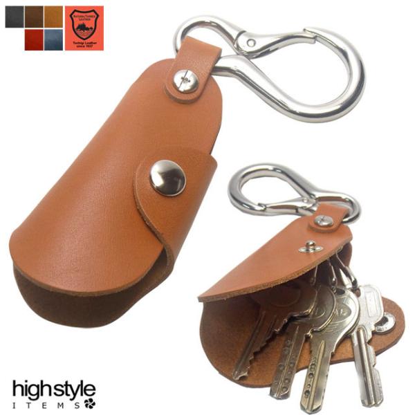 キーケース カラビナ付き 栃木レザー 4連フック カバータイプキーケース
