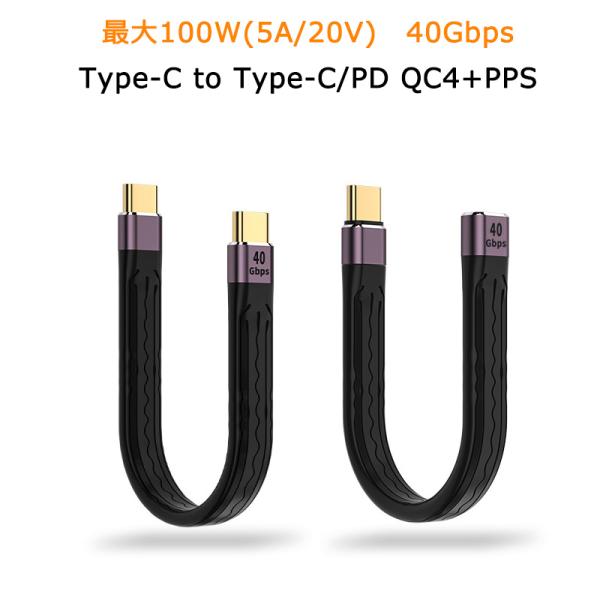 Type-C to Type-C ケーブル 13.8cm 100W 20V 5A PD充電ケーブル ...