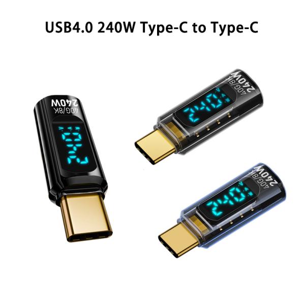 半透明 ブラック LED 出力 スクリーン表示 PD3.1 240W USB4 コネクター Type...