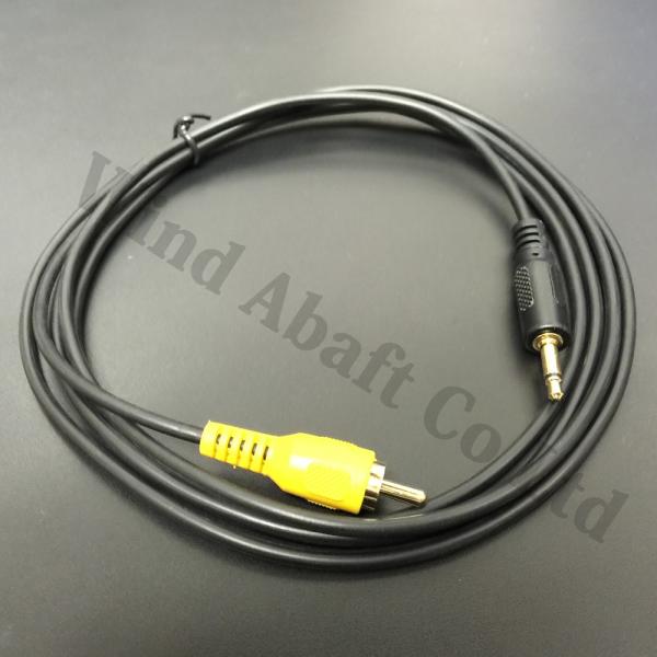 RCA ピンプラグ⇔モノラルミニプラグ φ3.5mm 変換　全長180cm 変換ビデオケーブル（映像...
