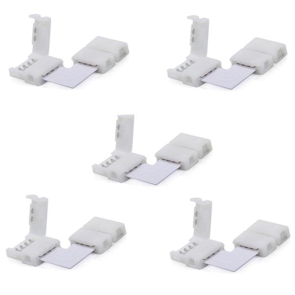 防水式 カラー LEDテープ用 接続コネクタ 5個セット L字型 挟み込み式 5050 RGB  防...