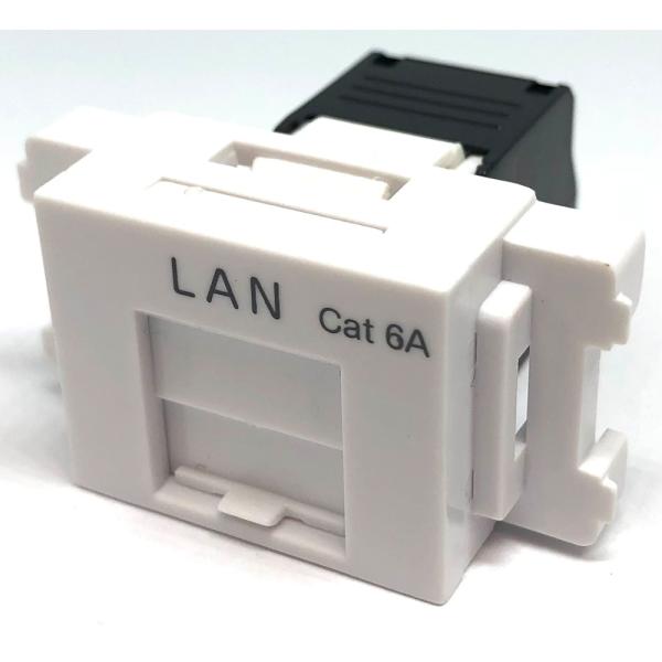 RJ45 CAT6A キーストンジャック プラスチック筐体 TIA-568A/B JIS対応フェイス...