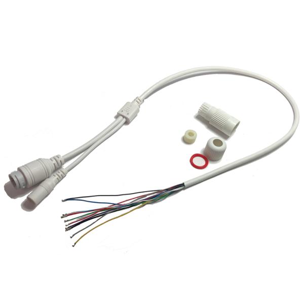 PoE IPカメラ 組込用 11芯 ケーブル LAN部分 防水接続キット付 IPカメラモジュール用 ...