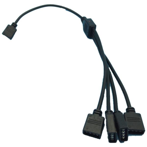 RGB カラー LEDテープ 4分岐ケーブル LEDストリップライト スプリッタケーブル 4分岐 接...